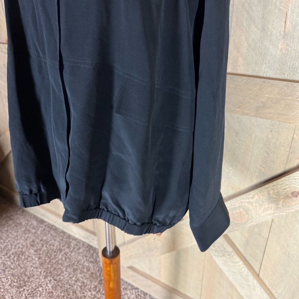 Eileen Fisher black crepe de chine silk bomber jacket Size XL - Picture 13 of 13